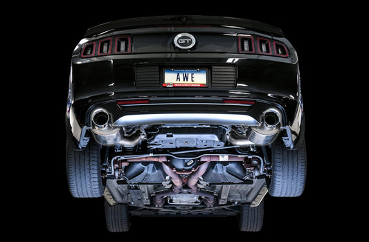 AWE Touring Edition Axle-back Exhaust for the S197 Ford Mustang GT - Chrome Silver Tips image 2