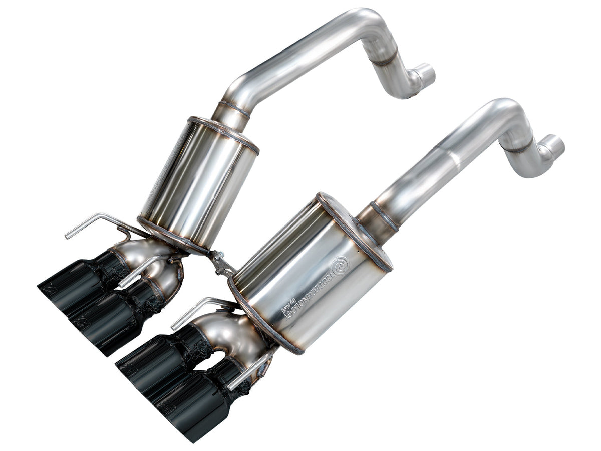 AWE Touring Edition Axleback Exhaust for C6 Chevrolet Corvette 6.0L (2005-2007) and 6.2L (2008) - Diamond Black Tips image 1