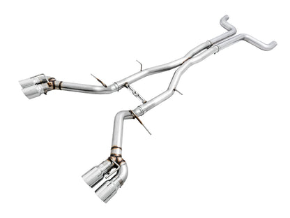 AWE Track Edition Cat-back Exhaust for Gen6 Camaro SS / ZL1/ LT1 - Non-Resonated - Chrome Silver Tips (Quad Outlet) image 1