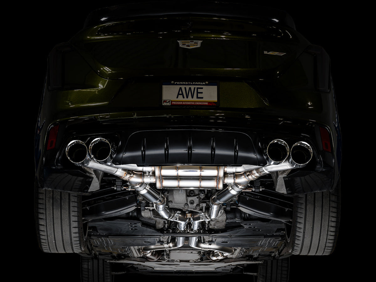 AWE SwitchPath™ Exhaust for Cadillac CT4-V Blackwing - Chrome Silver Tips image 8