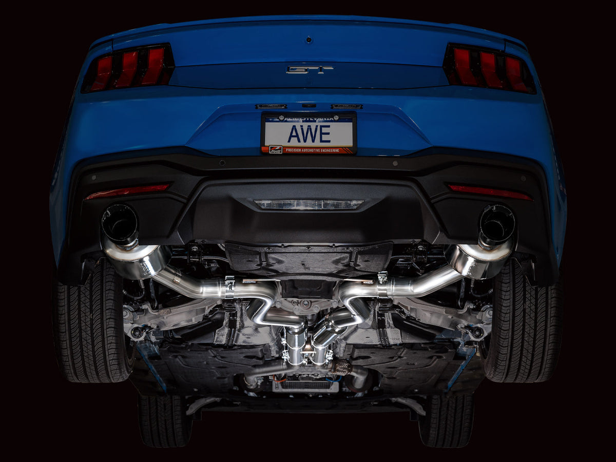 AWE Touring Edition Exhaust for S650 Ford Mustang GT Fastback - Dual Diamond Black Tips image 9