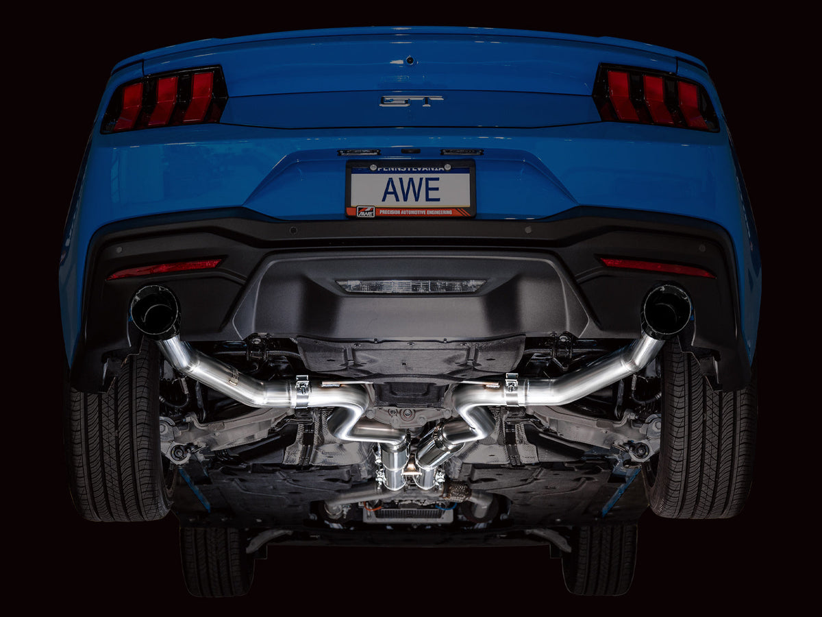 AWE Track Edition Exhaust for S650 Ford Mustang GT Fastback - Dual Diamond Black Tips image 8
