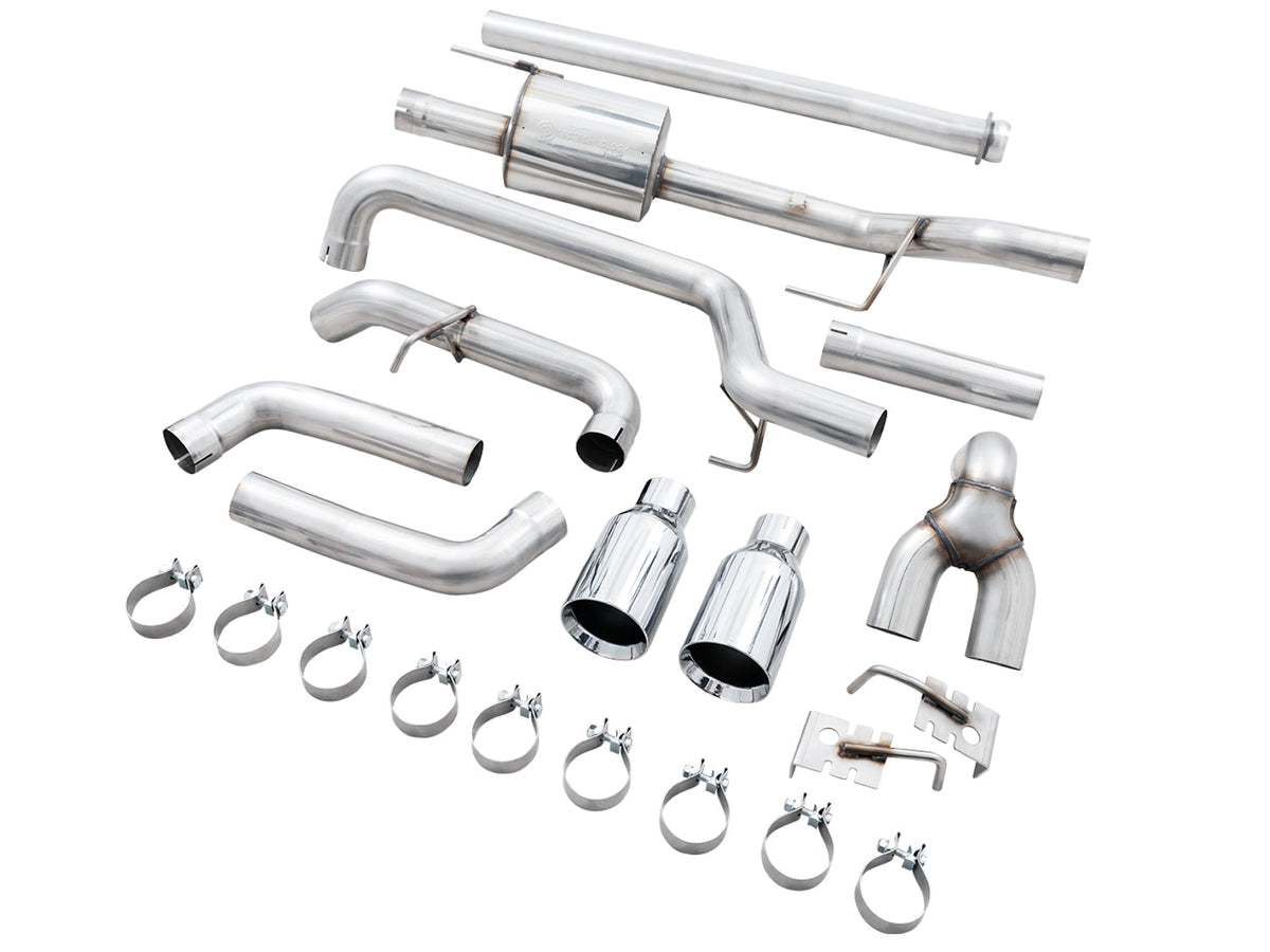 AWE 0FG Dual Split Rear Exhaust for '21+ Ford F-150 - 5 Chrome Silver Tips image 10