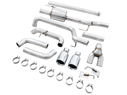 AWE 0FG Dual Split Rear Exhaust for '21+ Ford F-150 - 5 Chrome Silver Tips image 10