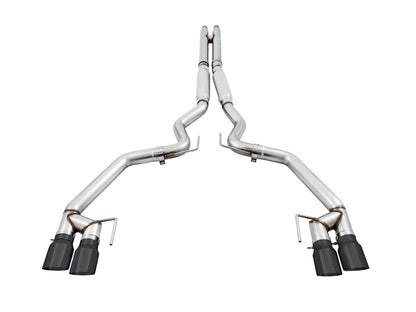 AWE Track Edition Cat-back Exhaust for the '18-'23 S550 Mustang GT - Quad Diamond Black Tips image 3