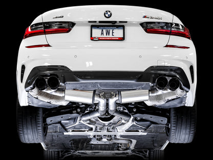 AWE Non-Resonated Touring Edition Exhaust for G2X M340i / M440i - Diamond Black Tips image 3