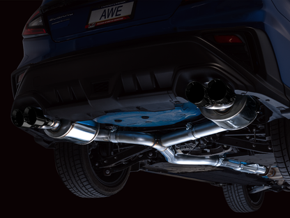 AWE Touring Edition Exhaust for VB Subaru WRX - Diamond Black Tips image 3