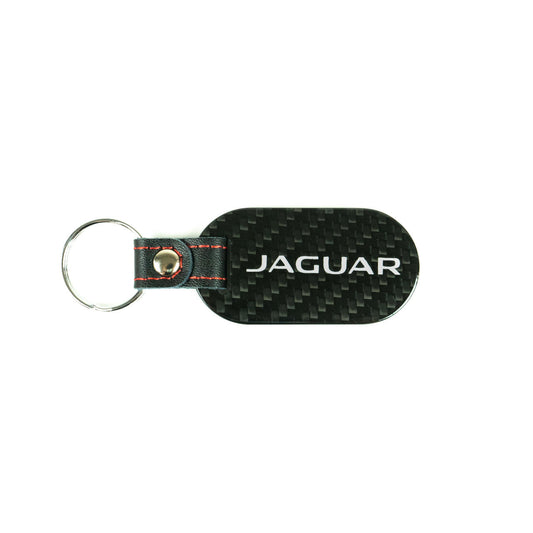 Fabspeed Jaguar Cat & Script Carbon Fiber Keyring