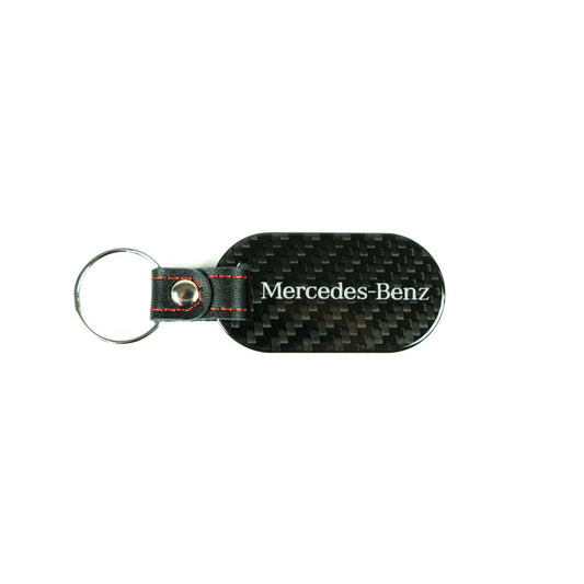 Fabspeed Mercedes Silver Star & Script Carbon Fiber Keyring