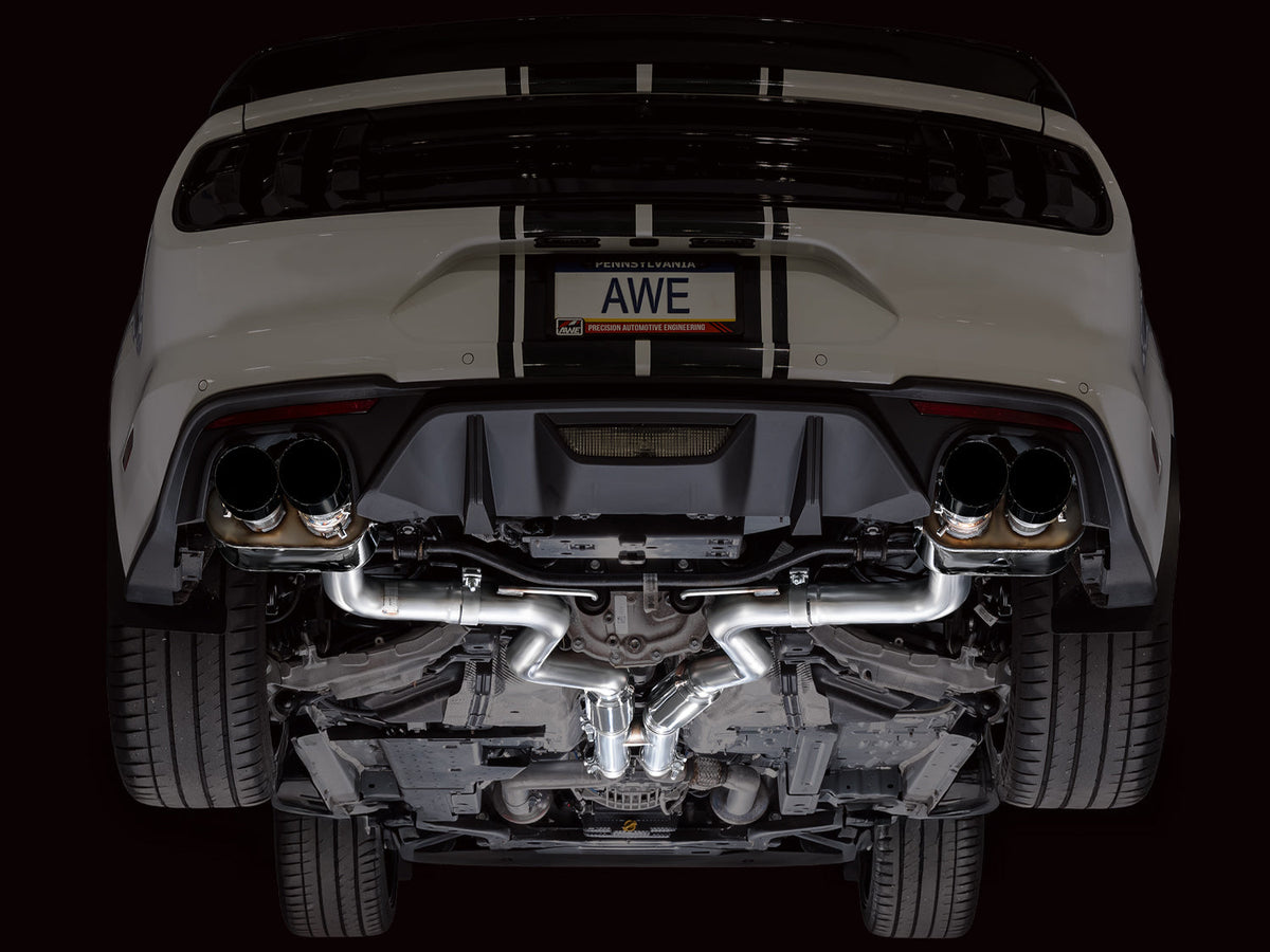 AWE SwitchPath™ Cat-back Exhaust for '18-'23 S550 Mustang GT - Quad Diamond Black Tips image 8