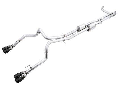 AWE 0FG Catback Exhaust for Silverado ZR2/Sierra AT4X - Quad Diamond Black Tips image 1