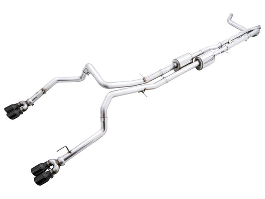 AWE 0FG Catback Exhaust for Silverado ZR2/Sierra AT4X - Quad Diamond Black Tips image 1