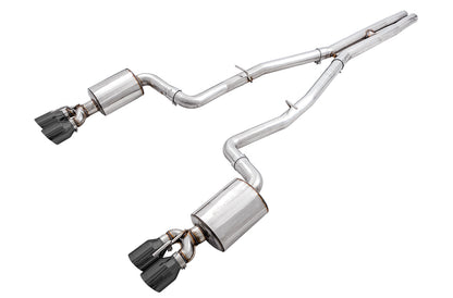 AWE Touring Edition Exhaust for 17+ Challenger 5.7 - Diamond Black Quad Tips image 1