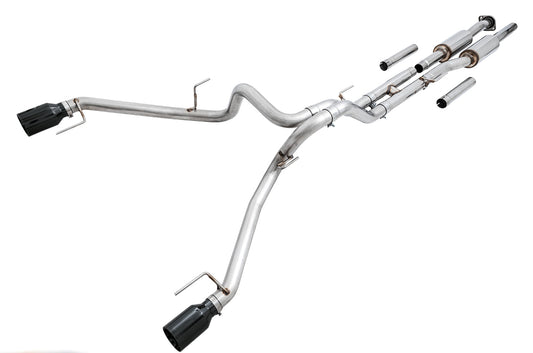 AWE 0FG Exhaust for Gen 2 Ford Raptor (Resonated Performance Cat-back) - Diamond Black 5 Tips image 1