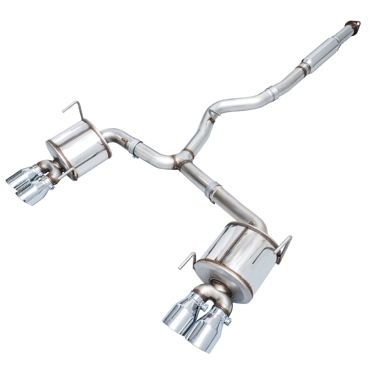 AWE Touring Edition Exhaust for VA STI / GV WRX / GV STI Sedan - Chrome Silver Quad Tips (102mm) image 1