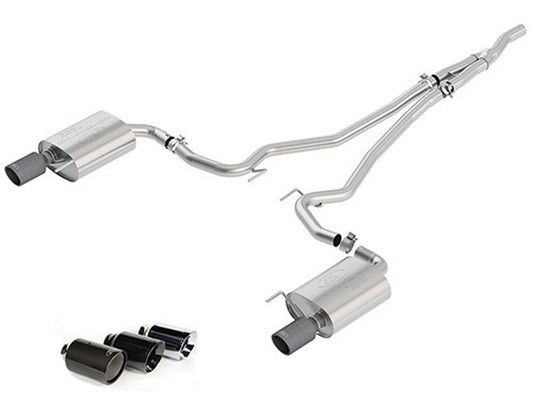 Ford Performance by Borla cat-back exhaust for Mustang EcoBoost with carbon fiber tips