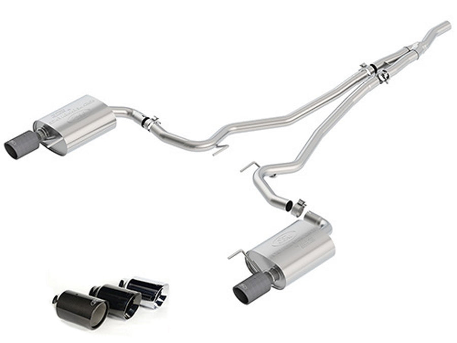 Ford Performance by Borla cat-back exhaust for Mustang EcoBoost with carbon fiber tips