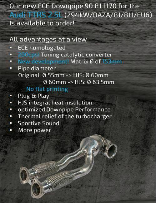 Audi TT RS / RS3 (2.5 Liter) HJS Euro 6 Sport Catalytic Converter Downpipe