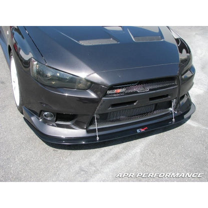 Carbon Fiber Front Wind Splitter - 2008-2016 Mitsubishi Evolution X with OEM lip