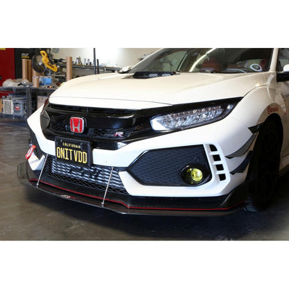 Carbon Fiber Front Bumper Canards - 2017 - 2021 Honda FK8 Civic Type R