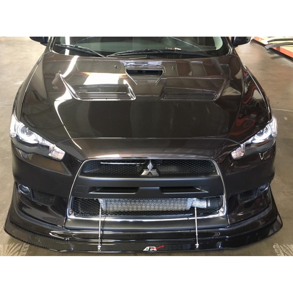 Carbon Fiber Front Wind Splitter-  2008-2016 Mitsubishi Evolution X with APR Lip