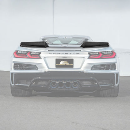 Corvette C8 Ray | Z06 Carbon Fiber Rear Wing Spoiler with Extended Winglets image 3