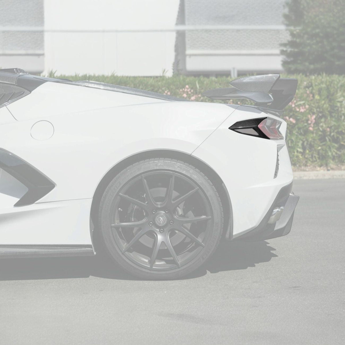 Corvette C8 Dry Carbon Fiber Rear Taillight Side Trim Panel Cover Overlays image 3