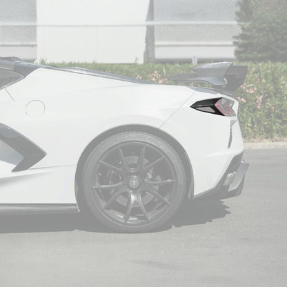 Corvette C8 Dry Carbon Fiber Rear Taillight Side Trim Panel Cover Overlays image 3