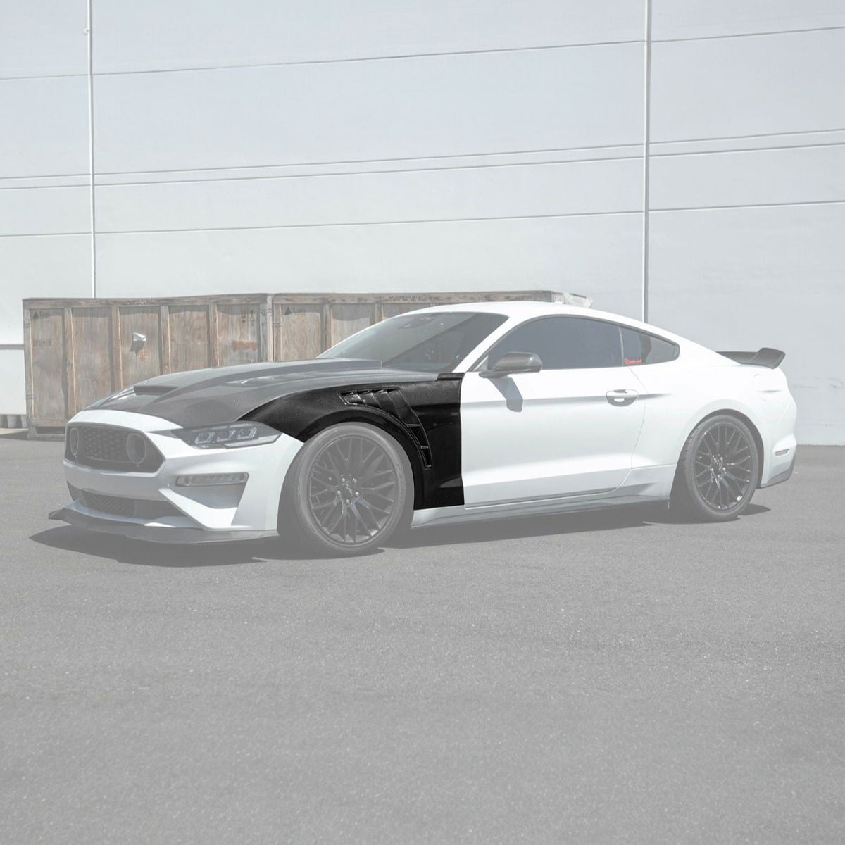 2018-2023 Ford Mustang Dry Carbon Fiber GT500 Style Side Vented Fender Pair image 3