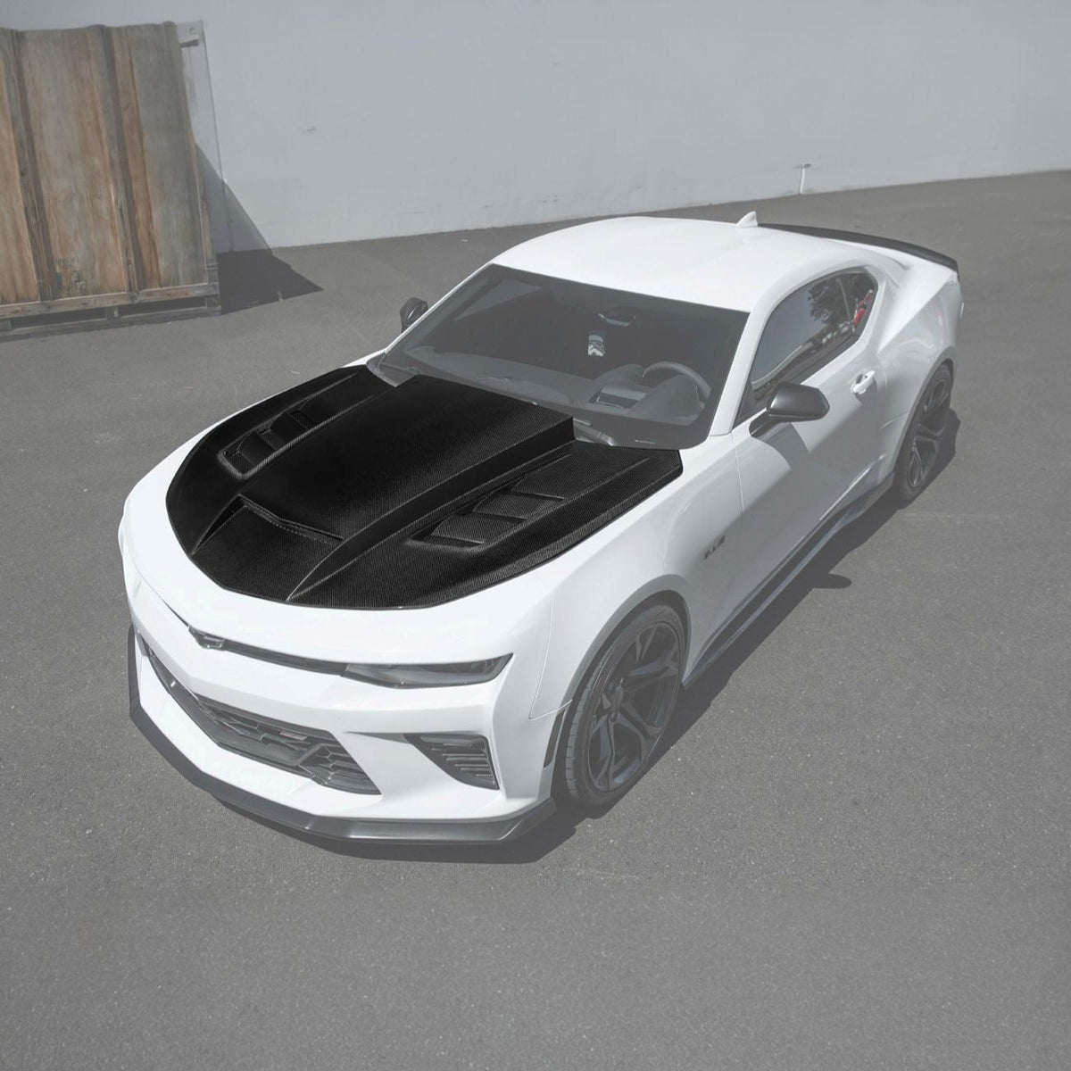 2016-2024 Chevrolet Camaro Carbon Fiber Terminator Style Front Bumper Hood Replacement image 1