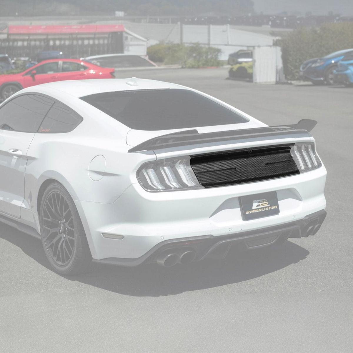 2018-2023 Ford Mustang Carbon Fiber Factory Style Rear Trunk Deck Lid Applique Panel Cover image 1