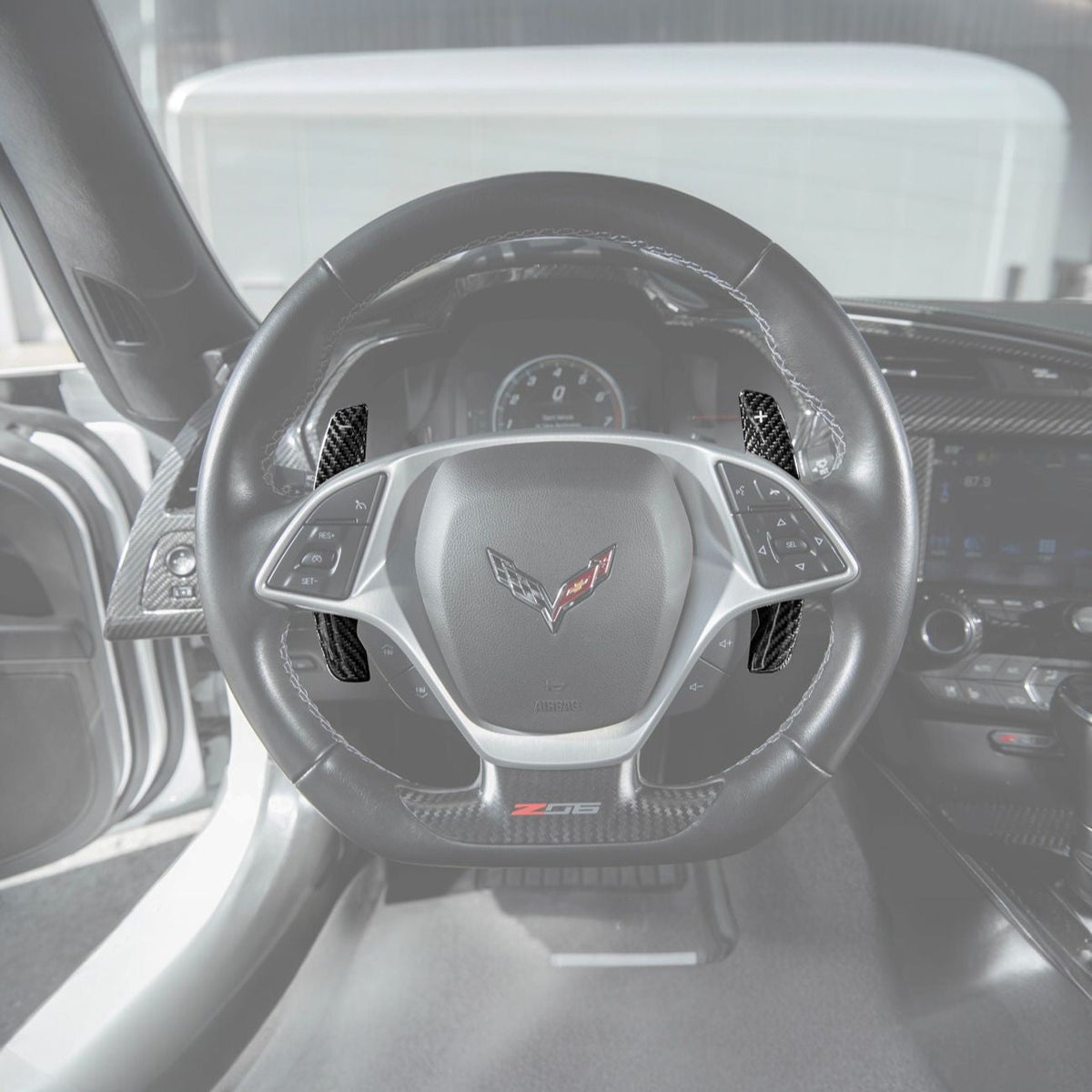 Corvette C7 Carbon Fiber Factory Extended Style Paddle Shifter Extensions image 3