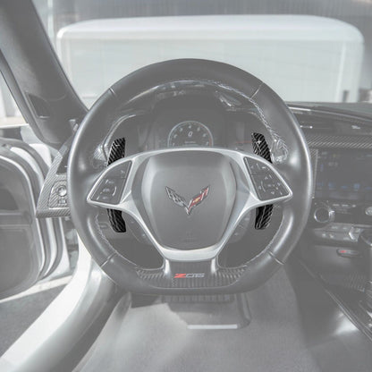 Corvette C7 Carbon Fiber Factory Extended Style Paddle Shifter Extensions image 3