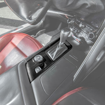 Corvette C7 Dry Carbon Fiber Center Console Shifter Trim Plate Cover Overlay image 3