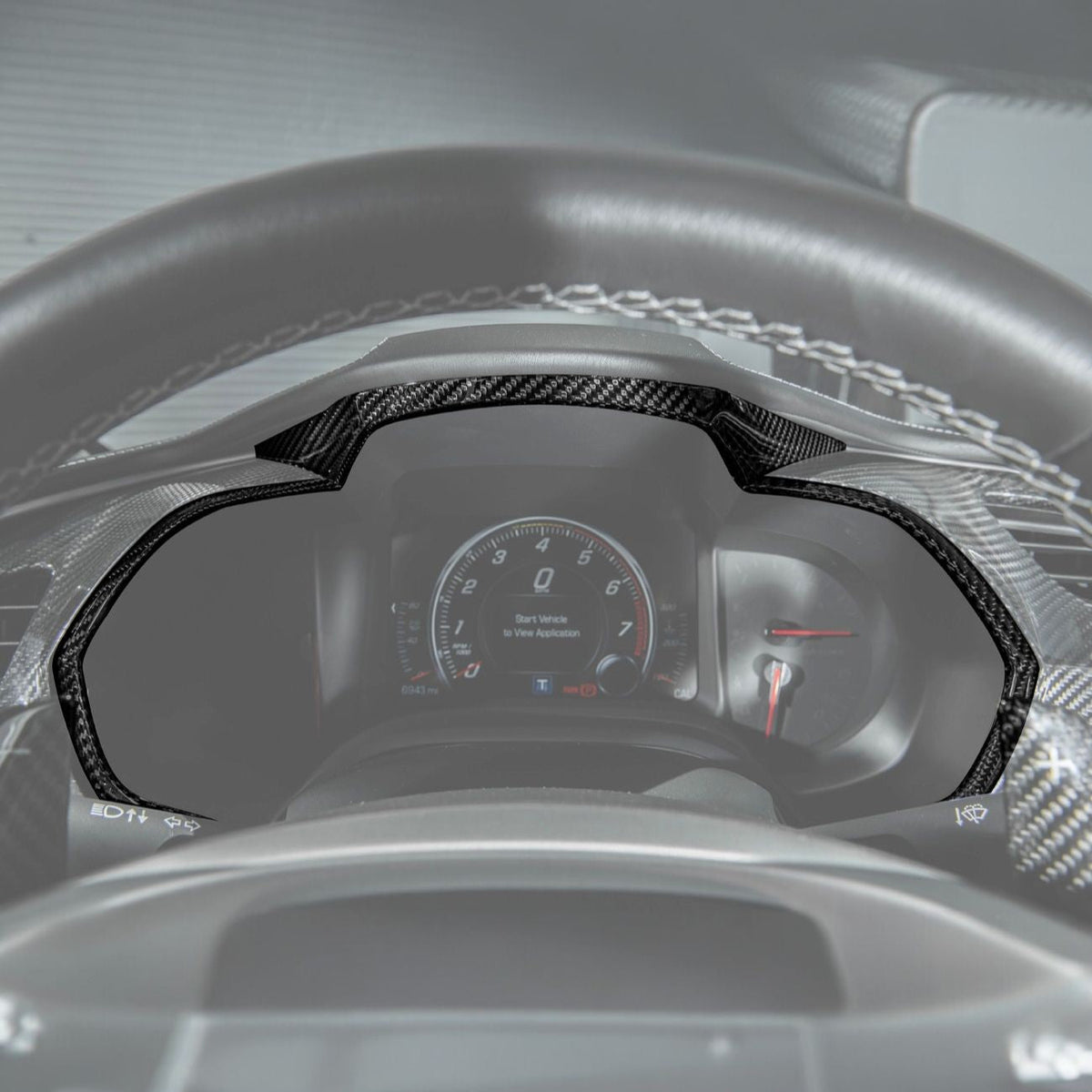 Corvette C7 Dry Carbon Fiber Gauge Cluster Trim Cover Set image 1