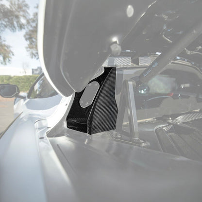 Corvette C8 Dry Carbon Fiber Rear Hatch Hinge Pillar Trim Cover Overlays image 1