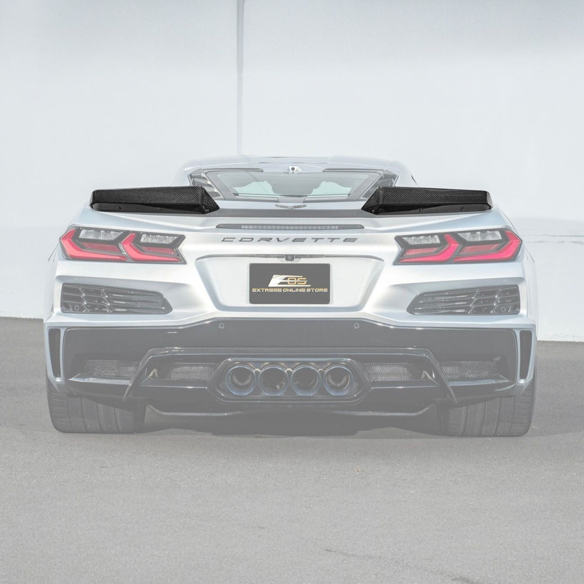 Corvette C8 Ray | Z06 Carbon Fiber Rear Wing Spoiler with Extended Winglets image 1