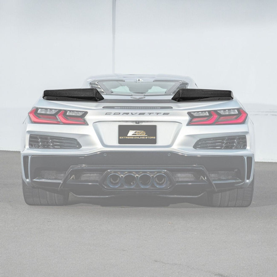 Corvette C8 Ray | Z06 Carbon Fiber Rear Wing Spoiler with Extended Winglets image 1