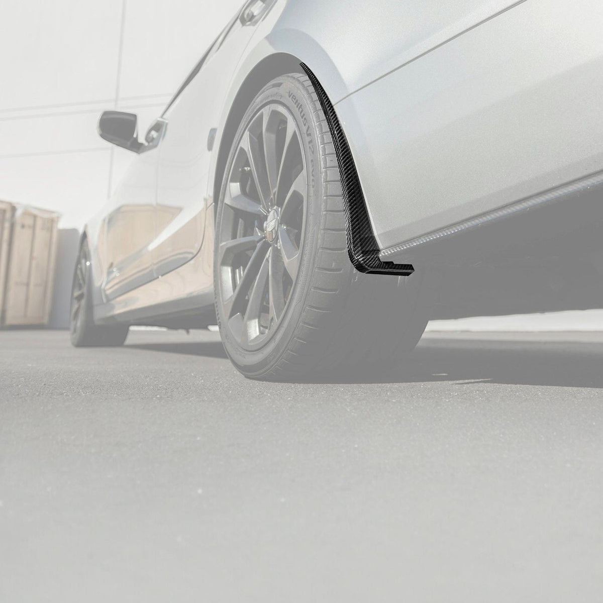 2016-2019 Cadillac ATS-V Dry Carbon Fiber Rear Mud Flaps Splash Guards image 1