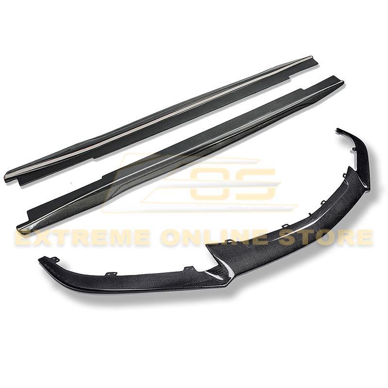 2016-19 Cadillac CTS-V Carbon Fiber Front Splitter Wheel Arch& Side Skirts Rockerst image 1