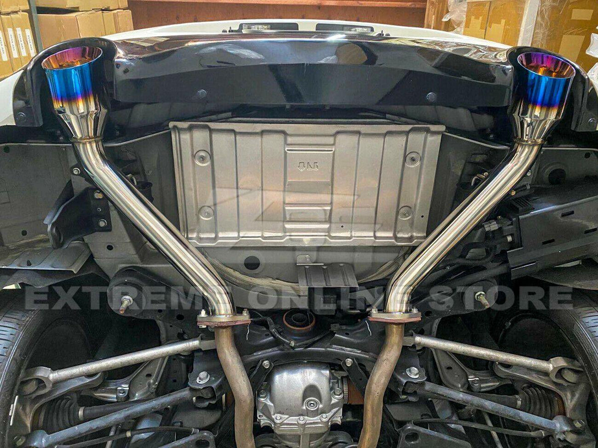2017-Up Infiniti Q60 Muffler Delete Dual Burnt Tips Exhaust image 2