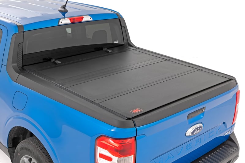 Rough Country Hard Tri-Fold Flip-Up Tonneau Cover for Ford Maverick 4-foot-6-inch bed