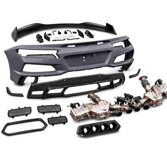 Vicrez Replacement z06 Style Rear Bumper Kit w/ Exhaust, rear Spoiler vz112437 | Chevrolet Corvette C8 Stingray 2020-2025