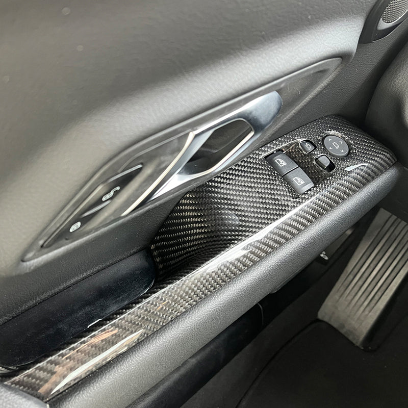 2020-Up Toyota Supra Carbon Fiber Side Door Panel Cover image 1