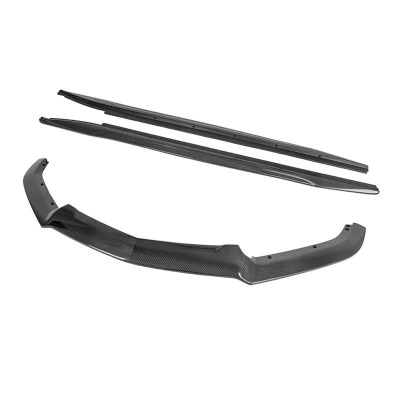 2014-19 Cadillac CTS Carbon Fiber Front Splitter & Side Skirts image 24