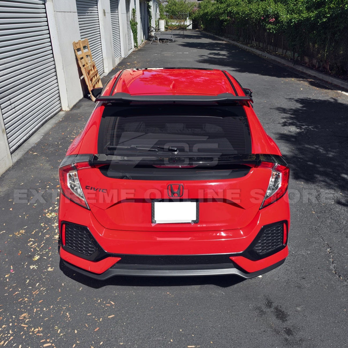 2016-21 Honda Civic Hatchback Spoon Style Rear Roof Spoiler Kit image 3