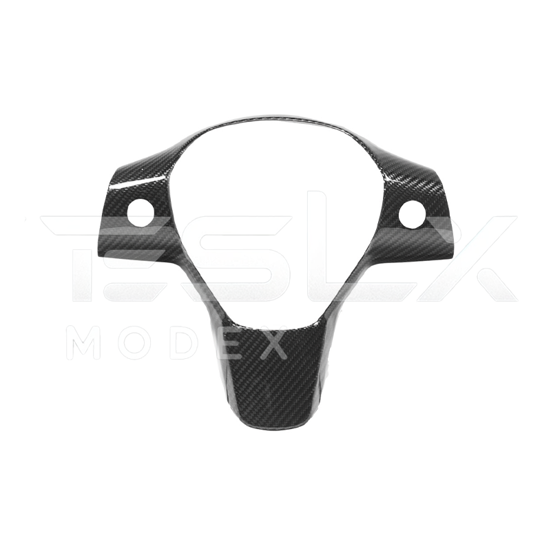 2020-23 Tesla Model 3 20-24Y Carbon Fiber Interior Steering Wheel Cover image 1