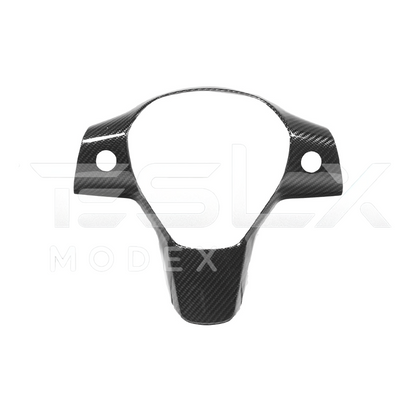 2020-23 Tesla Model 3 20-24Y Carbon Fiber Interior Steering Wheel Cover image 1